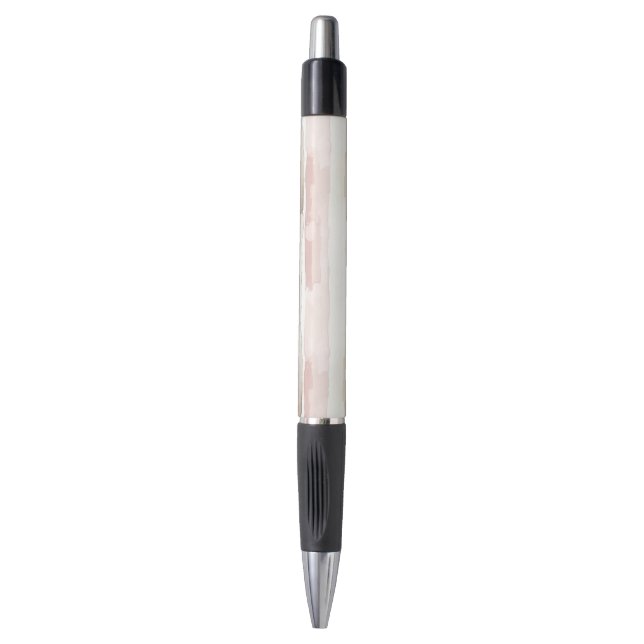 Blush Pink Cream Stripes Pen (Front Vertical)