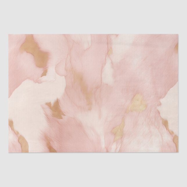 Blush Pink Cream White Gold Cowhide Tissue Paper (Front)