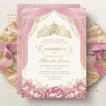 Blush Pink Crown Flowers Quinceanera