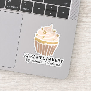 Blush Pink Cupcake Bakery Business Cut Sticker