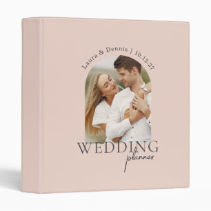 Blush Pink Custom Couple Photo Wedding Planner Binder