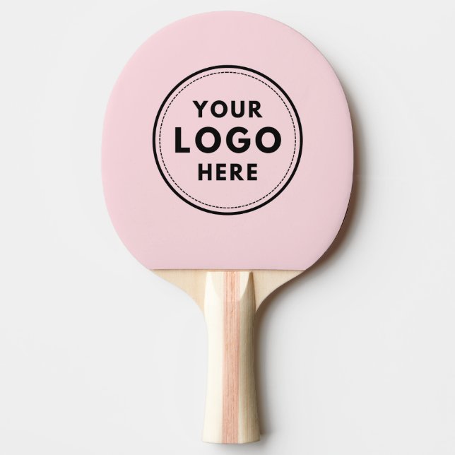 Blush Pink Custom Logo Business Branding Ping Pong Paddle (Front)