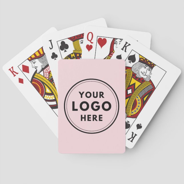 Blush Pink Custom Logo Business Branding Playing Cards (Back)