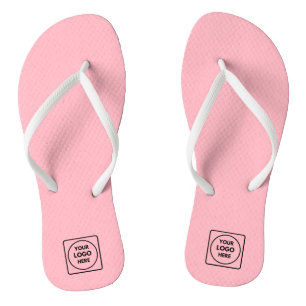 Blush Pink Custom Logo   Modern Promotional Wear Flip Flops