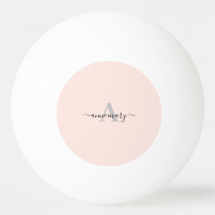 Blush Pink Custom Name Monogram Gift Favor Girly Ping Pong Ball