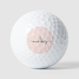 Blush Pink Custom Name Monogram Gift Favour Girly Golf Balls