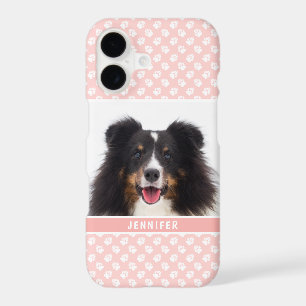 Blush Pink Custom Pet Photo With White Paws & Name