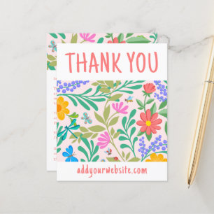 Blush Pink Cute Floral Thank You For Your Purchase