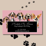 Blush Pink Cute Funny Puppy Dog Walker Pet Sitter  Magnetic Business Card<br><div class="desc">Imagine it: You work as a committed dog walker or sitter, always prioritizing the well-being of every pet in your care. You aim to make a memorable impact on your clients, and what better approach than with a distinctive business card that captures attention? This blush pink magnet presents a lighthearted...</div>