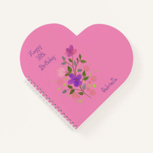 Blush Pink Cute Heart Shaped Spiral Notebook