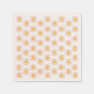 Blush Pink Daisy 1st Birthday Party  Napkin