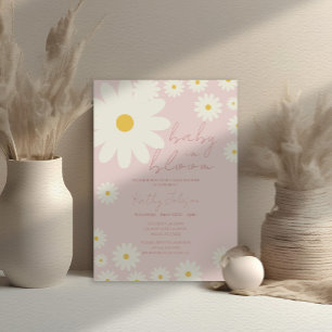 Blush Pink Daisy Floral Baby in Bloom Shower  Invitation
