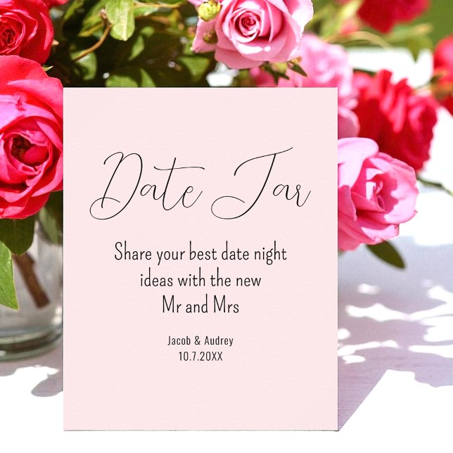 Blush Pink Date Jar Wedding Shower   Poster (Creator Uploaded)