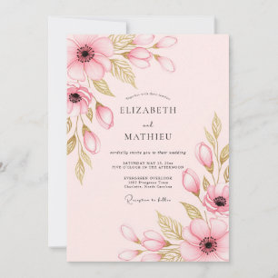 Blush Pink Delightful Spring Wedding Invitation
