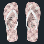 Blush Pink Diamond Studded Glam Wedding Brides Flip Flops<br><div class="desc">Personalize these blush pink diamond studded glam and trendy bridal flip flops. We also have them available in maid of honour and bridesmaid.</div>