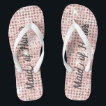 Blush Pink Diamond Studded Glam Wedding Bridesmaid Flip Flops<br><div class="desc">Personalize these blush pink diamond studded glam and trendy bridal party flip flops. They can be personalized for the bride,  bridesmaids and maid of honour,  as well as Mother of Bride and Mother of Groom</div>