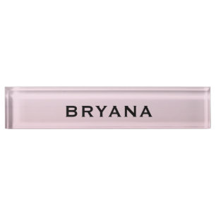 Blush Pink Dipped Modern Personalized Desk Nameplate