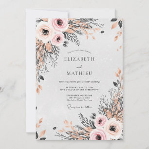 Blush Pink Divine Spring Wedding Invitation
