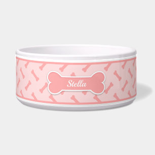 Blush Pink Dog Bone Pattern With Custom Pet Name