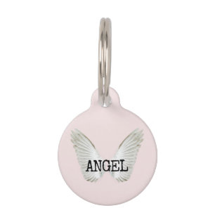 Blush Pink Dog Cat Angel Pet Tag