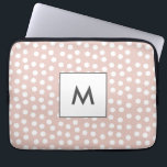 Blush pink dotted monogram laptop sleeve<br><div class="desc">A simple and elegant blush pink design,  with some white polka dots. Easily customizable with your name or monogram.</div>