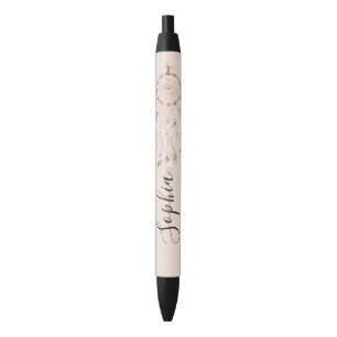 Blush Pink Dream Catcher Black Ink Pen