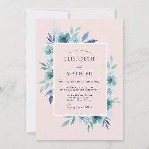 Blush Pink Dreamy Floral Wedding Invitation