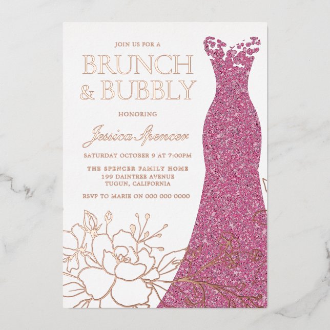 Blush Pink Dress Bridal Shower Rose Gold  (Front)