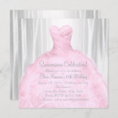 Blush Pink Dress Elegant Pink Quinceañera Invitation (Front/Back)