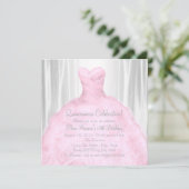 Blush Pink Dress Elegant Pink Quinceañera Invitation (Standing Front)