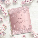 Blush pink drips name 2025 planner<br><div class="desc">A dusty rose, pink background with drips, paint dripping look. Personalize and add a year 2025(or any year) name. The name is written with a large modern hand lettered style script. Perfect for school, work or organizing your personal/family life. To keep the swashes only delete the sample name, leave the...</div>