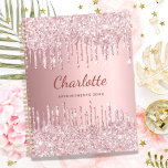 Blush pink drips name 2025 planner<br><div class="desc">A blush pink gradient background. Drips, paint dripping look as decoration. Personalize and add a name, monogram letter and a text, year (any year) on the front. The name is written a modern hand lettered script. Perfect for school homework, back to school, appointments</div>