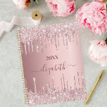Blush pink drips name 2026 planner<br><div class="desc">A dusty rose, pink background with drips, paint dripping look. Personalize and add a year 2026(or any year) name. The name is written with a large modern hand lettered style script. Perfect for school, work or organizing your personal/family life. To keep the swashes only delete the sample name, leave the...</div>