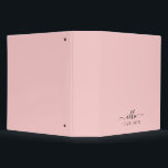Blush Pink Dusty Pink Modern Minimalist Name Binder<br><div class="desc">A modern and simple, custom three ring binder. First name in a beautiful modern script, paired with a block typography font, on an elegant and colourful background. Easy to customize the name and back ground colour! Perfect give for any occasion: wedding, bridal shower, sweet 16 birthday, anniversary, baby shower, engagement...</div>