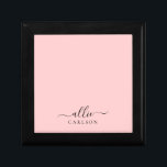 Blush Pink Dusty Pink Modern Minimalist Name Gift Box<br><div class="desc">A modern and simple, custom name keepsake box. First name in a beautiful modern script, paired with a block typography font, on an elegant and colourful background. Easy to customize the name and back ground colour! Perfect give for any occasion: wedding, bridal shower, sweet 16 birthday, anniversary, baby shower, engagement...</div>