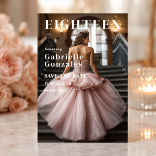 Blush Pink Eighteenth Save The Date