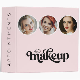 Blush Pink Elegant 3 Photo Makeup Appointments Binder