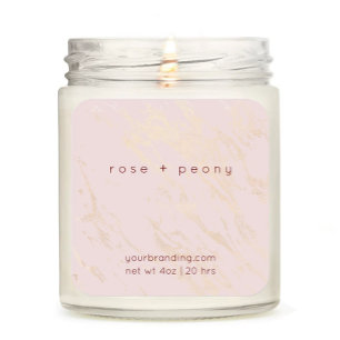 Blush Pink Elegant Candle Cosmetic Sticker Label