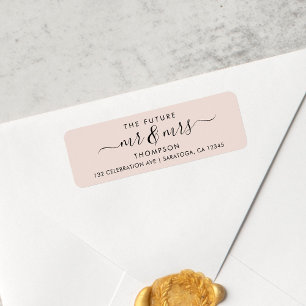 Blush Pink Elegant Chic Future MR and MRS Address
