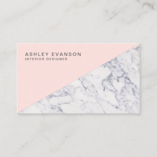 Blush Pink Elegant Marble Professional Pattern Business Card