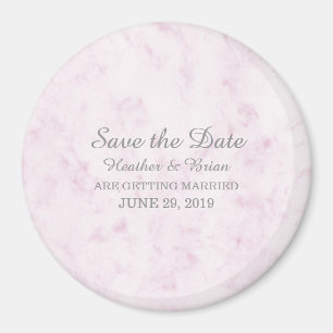 Blush Pink Elegant Marble Save the Date Magnet