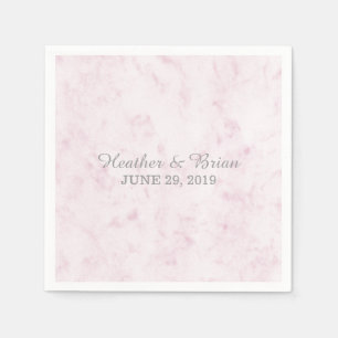 Blush Pink Elegant Marble Wedding Napkin