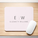 Blush Pink Elegant Minimalist Monogram Name Mouse Pad<br><div class="desc">Upgrade your workspace with our Classic Elegant Modern Minimalist Monogram Mouse Pad. This sophisticated mouse pad seamlessly marries timeless elegance with contemporary minimalism, adding a touch of refinement to your desk. Crafted with meticulous attention to detail, this mouse pad is more than just a functional accessory; it's a personalized statement....</div>