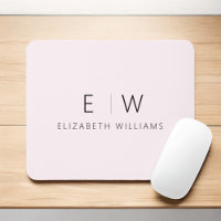 Blush Pink Elegant Minimalist Monogram Name