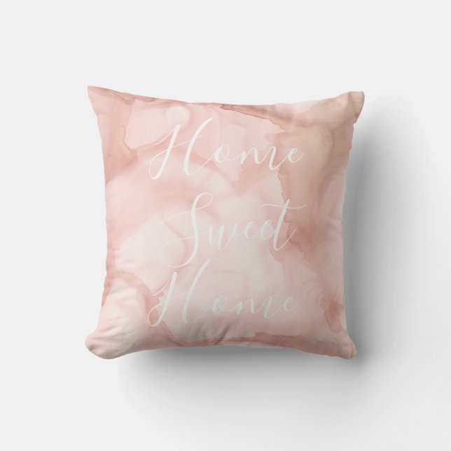 Blush Pink Elegant Modern Home Sweet Home  Throw Pillow (Front)