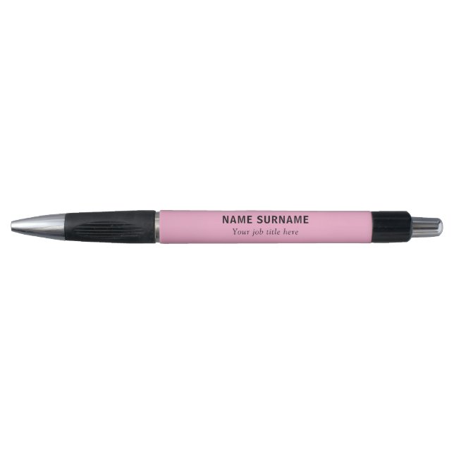 Blush Pink Elegant Modern Name Title Design pen (Front)