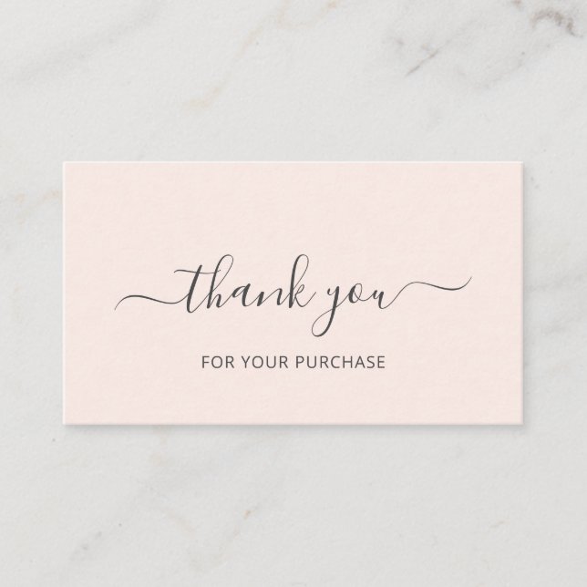 Blush Pink Elegant Order Thank You Insert (Front)