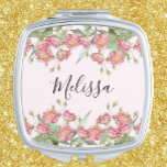 Blush Pink Elegant Peony  Compact Mirror<br><div class="desc">Blush Pink Elegant Peony Compact Mirrors for Wedding Party Gifts & Favours for Bridesmaid with personalized name is the perfect gift to show your bridesmaids how much you appreciate them. These compact mirrors come in a beautiful blush pink colour and feature an elegant peony design that will match the stunning...</div>