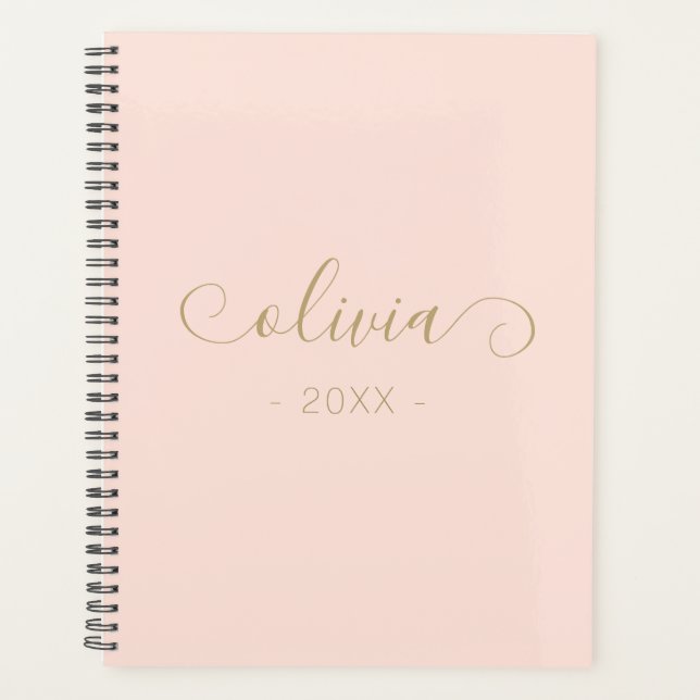 Blush Pink Elegant Script 2024 Planner (Front)