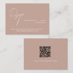 Blush pink elegant script wedding website RSVP Enclosure Card